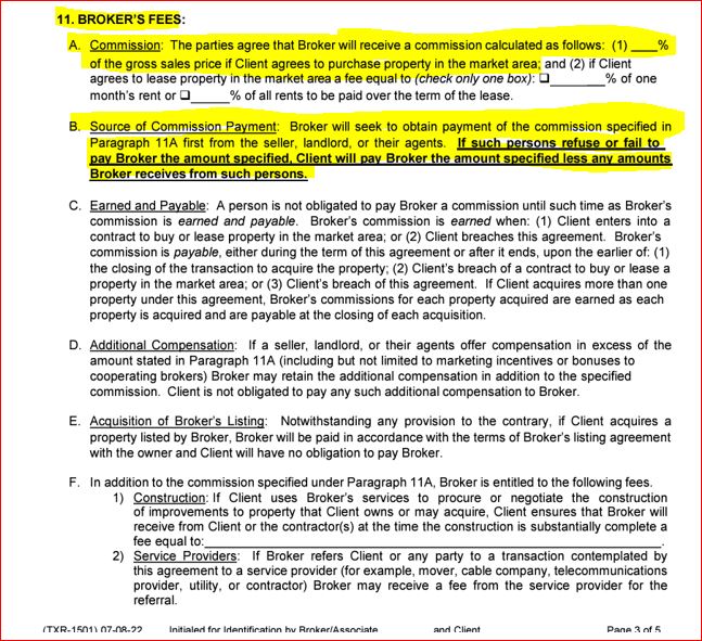 Buyer's Representation Agreement.
