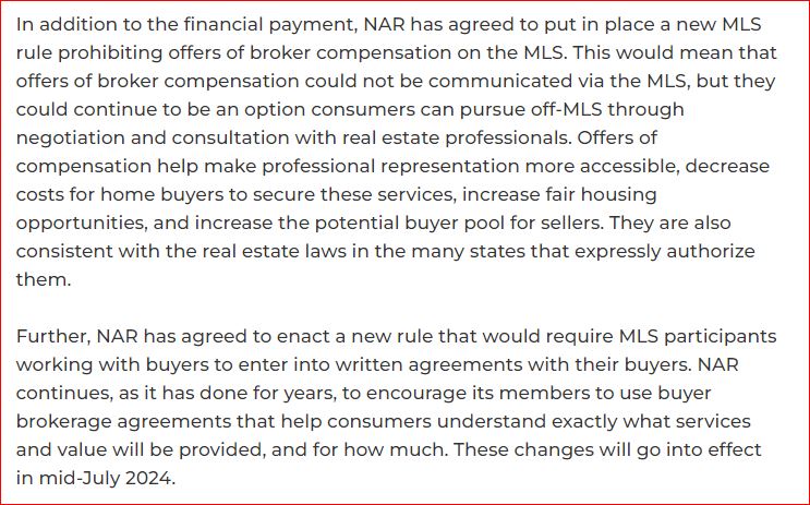 verbiage from NAR settlement